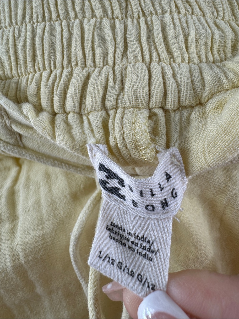 Billabong Yellow Gauze Drawstring Cover Up Shorts – Women's Large - Picture 4 of 7